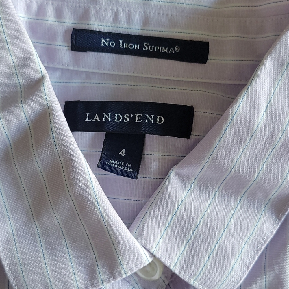 Land's End No Iron Supima Shirt 4 EUC - Picture 2 of 7